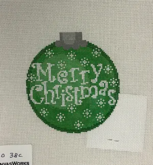 * CanvasWorks CO38C Merry Christmas Green Ornament