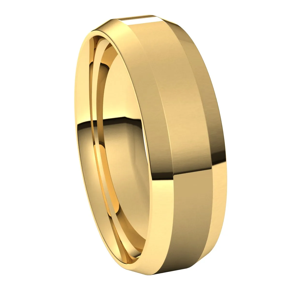 10K Yellow 6 mm Beveled Edge Comfort Fit Light Band