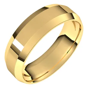 10K Yellow 6 mm Beveled Edge Comfort Fit Light Band
