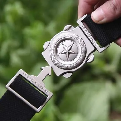 120cm Men Casual Outdoor Canvas Belt Thickening Alloy Buckle Pants Strip