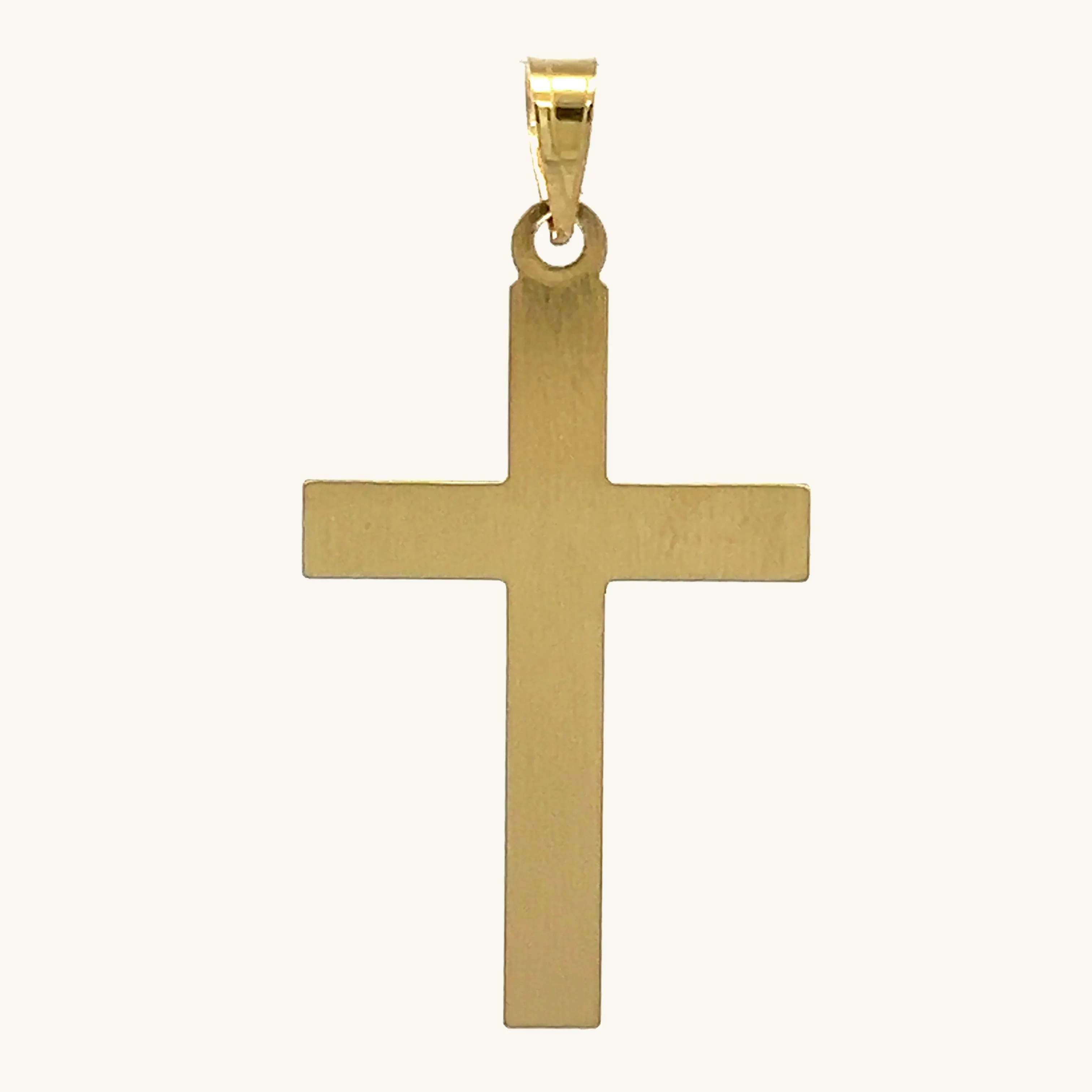 14K GOLD ENGINE-TURN DESIGN CROSS PENDANT