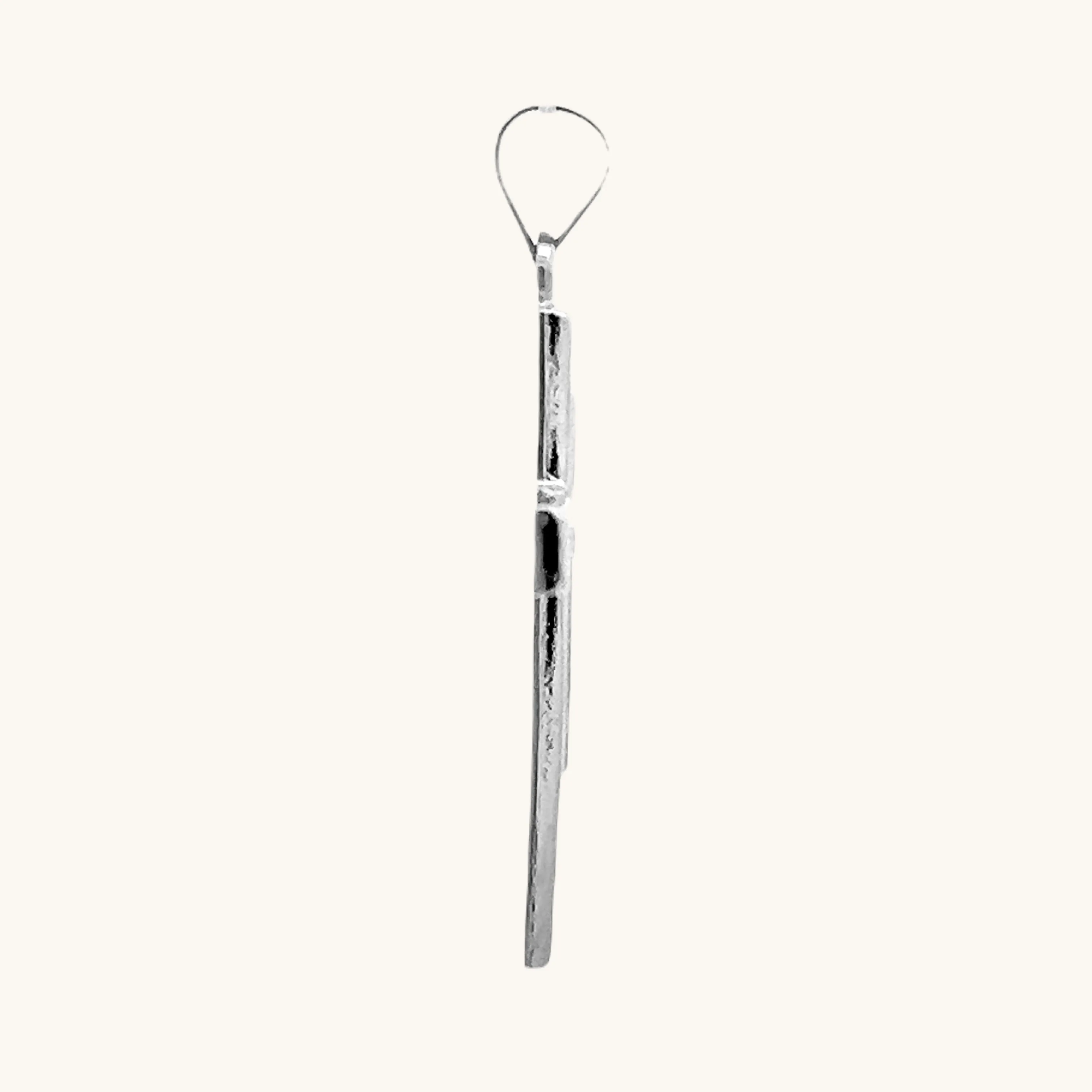 14K GOLD ENGINE-TURN DESIGN CROSS PENDANT