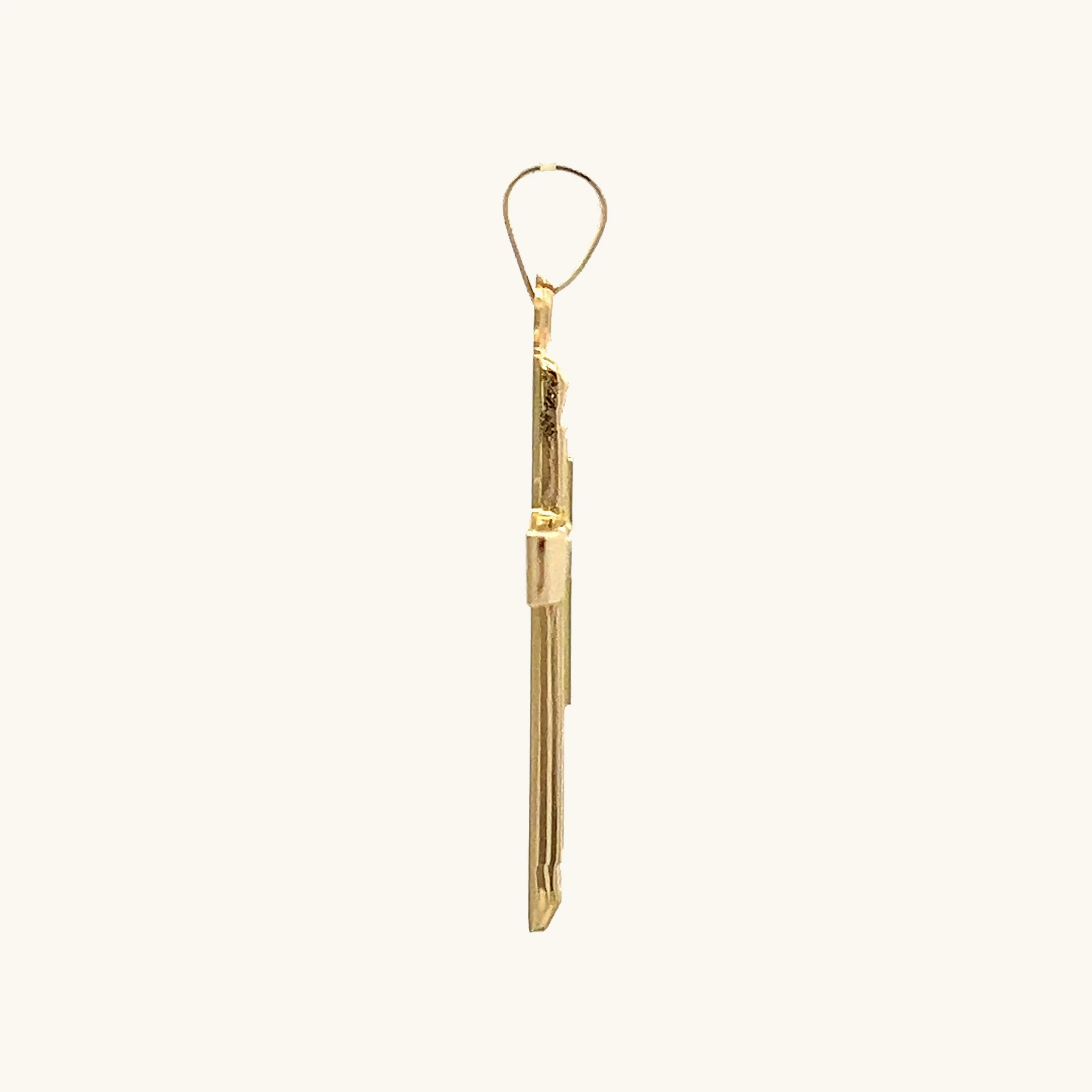 14K TWO-TONE GOLD CROSS ON CROSS PENDANT