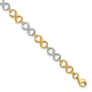14k Two Tone Gold Polished Bracelet
