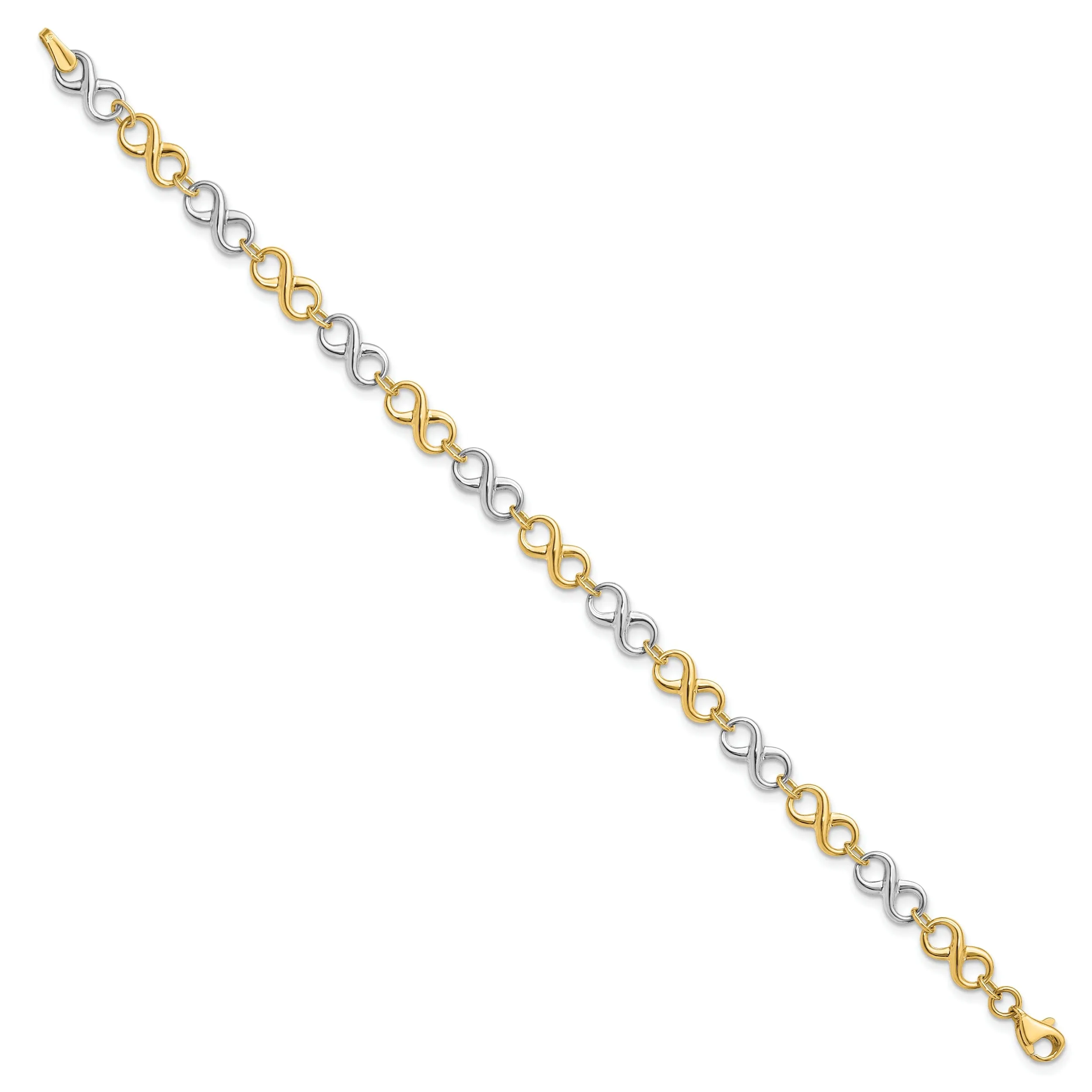 14k Two Tone Gold Polished Bracelet