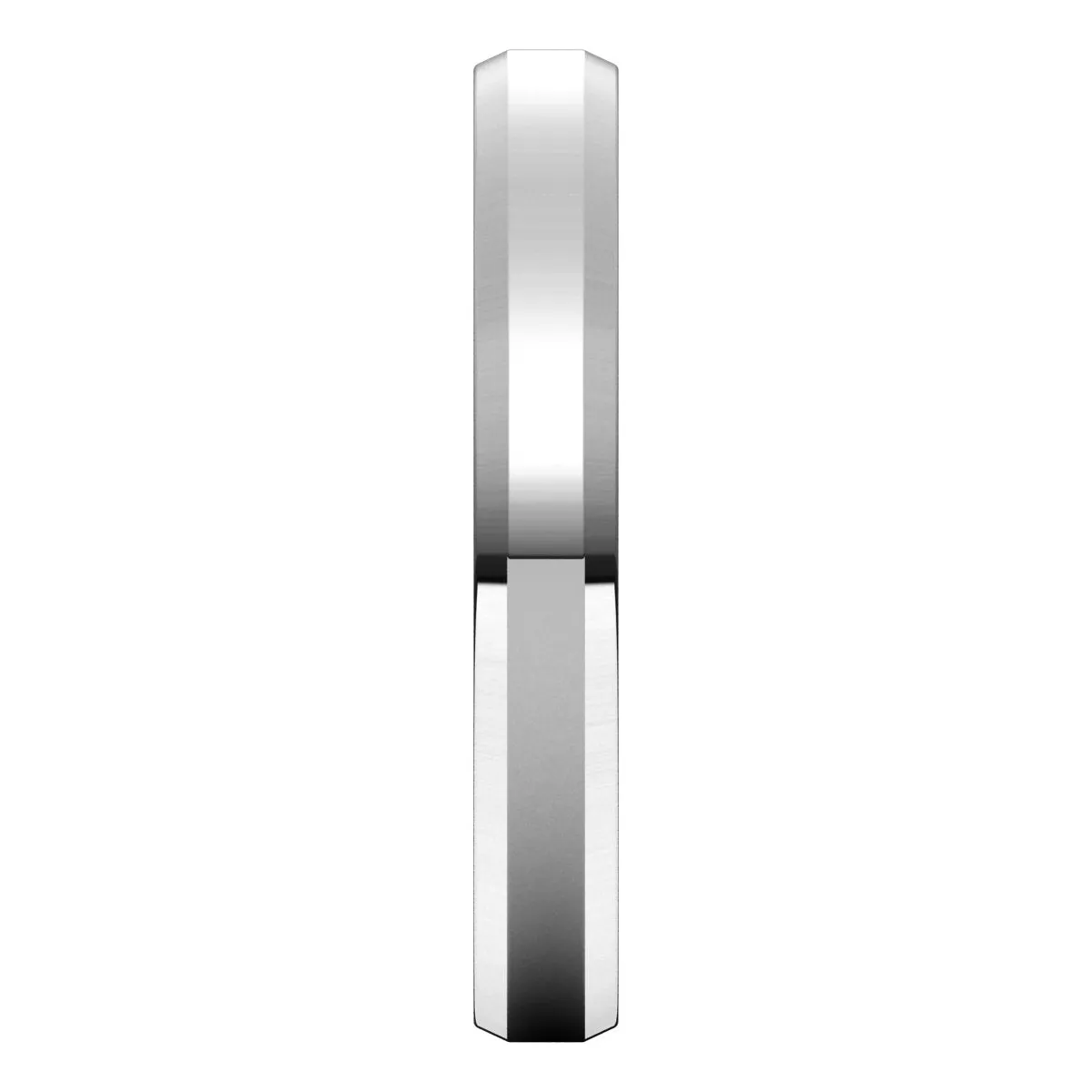 14K White 3 mm Beveled Edge Comfort Fit Light Band