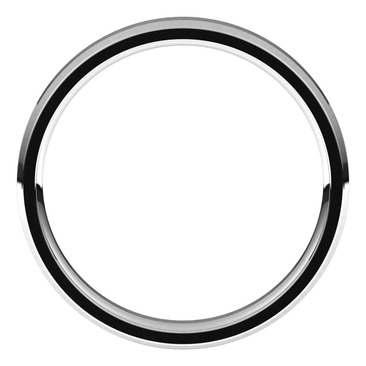 14K White 3 mm Beveled Edge Comfort Fit Light Band
