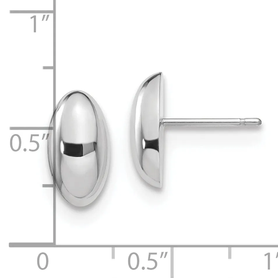 14K White Polished Post Earrings