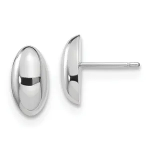 14K White Polished Post Earrings