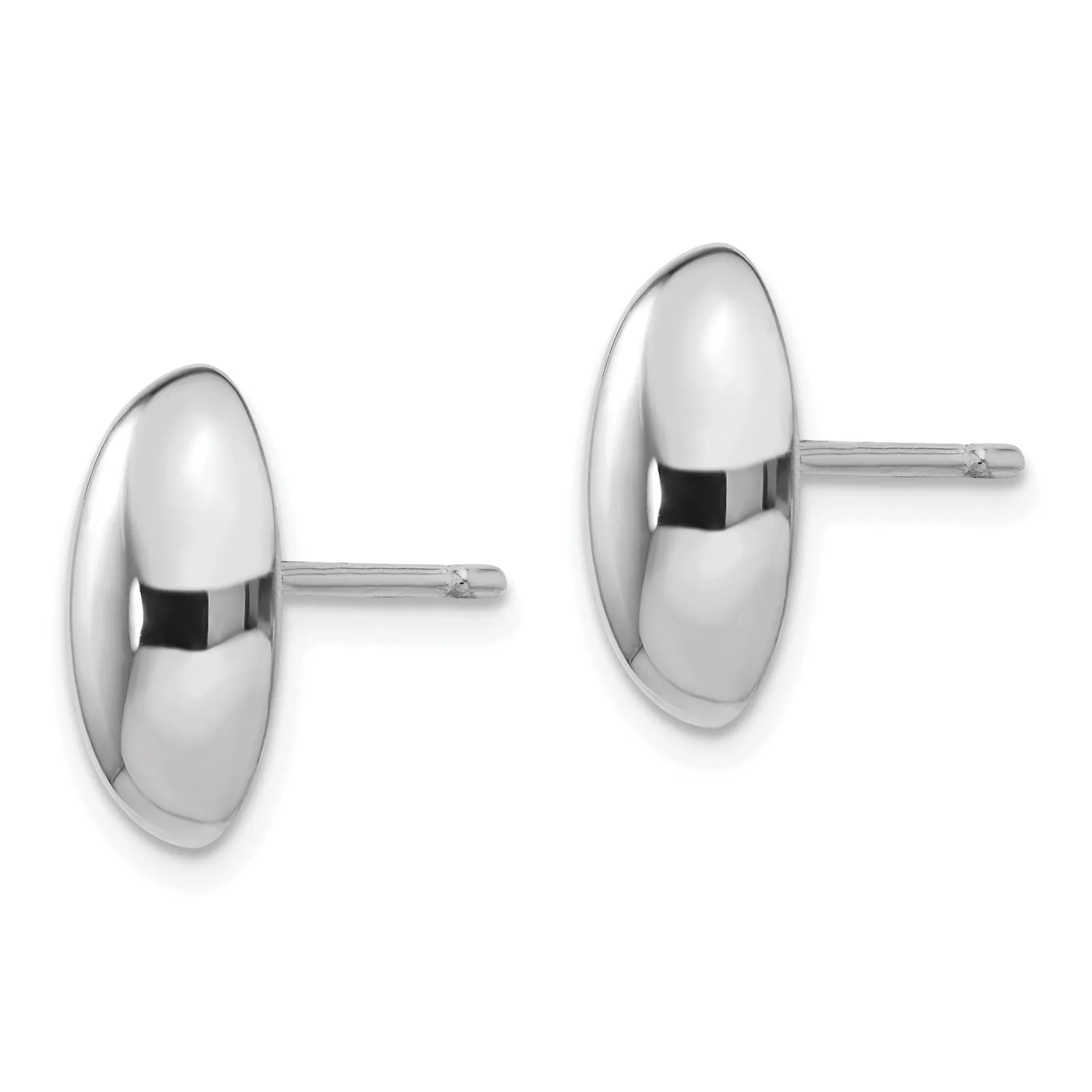 14K White Polished Post Earrings