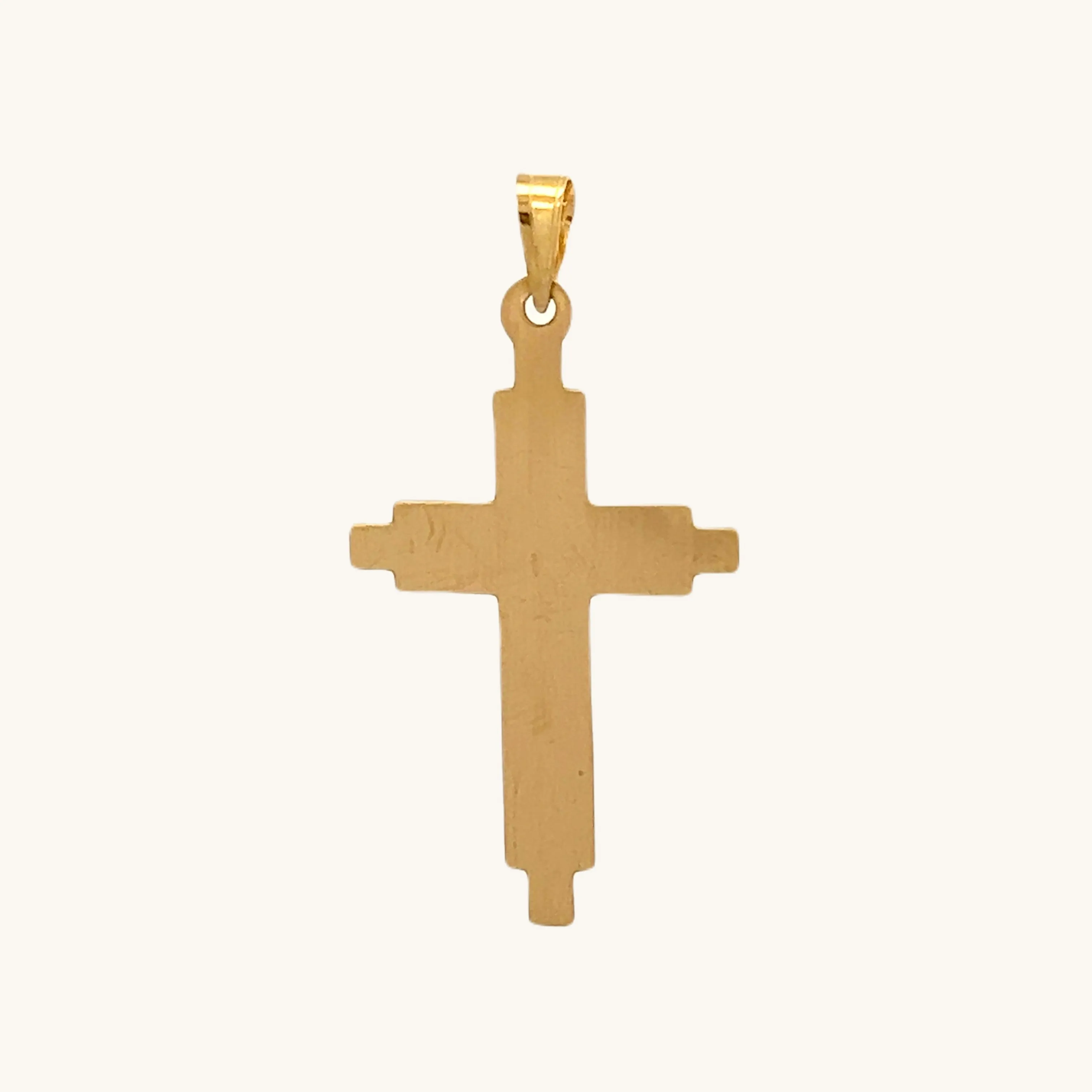 14K YELLOW GOLD LAYERED CROSS PENDANT