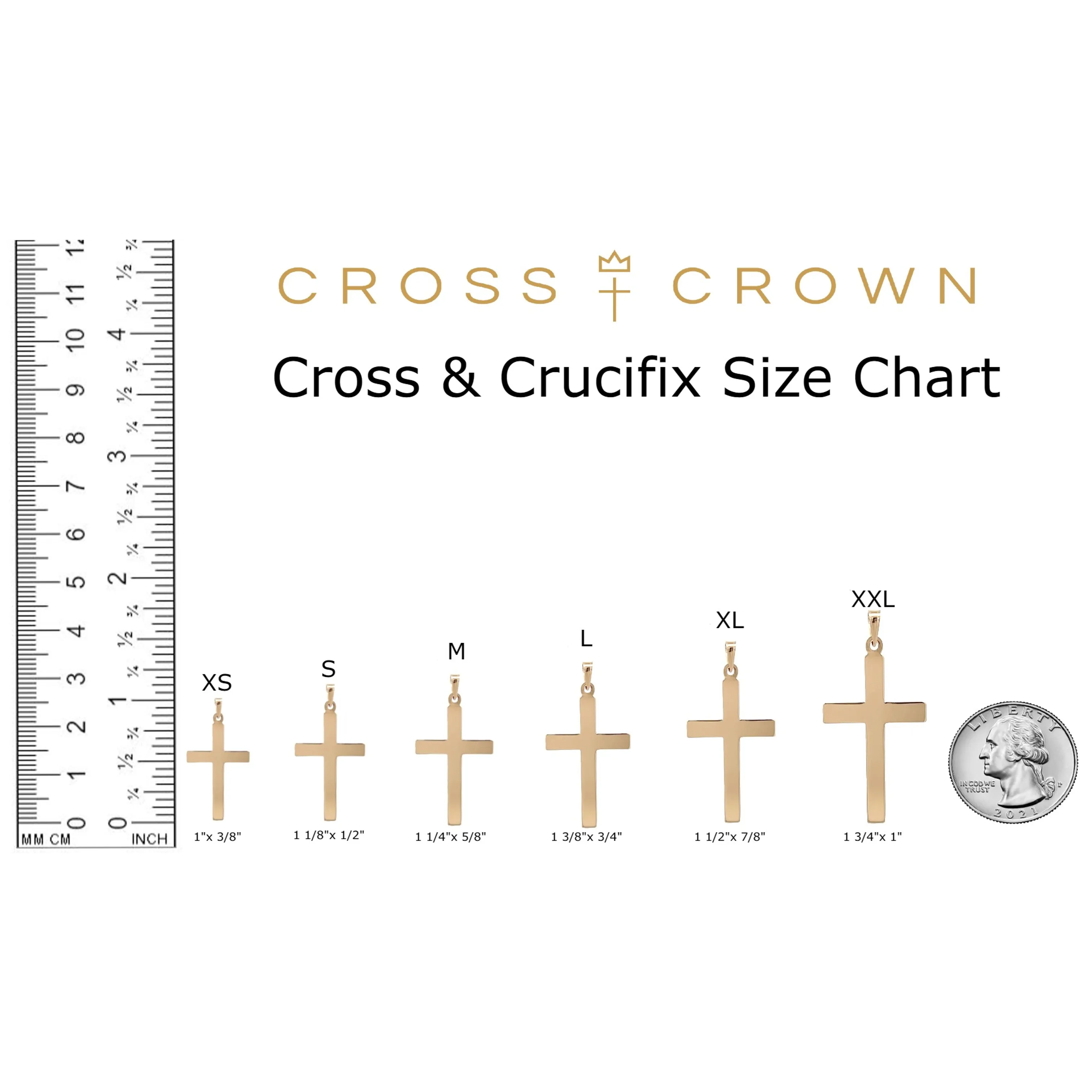 14K YELLOW GOLD LAYERED CROSS PENDANT