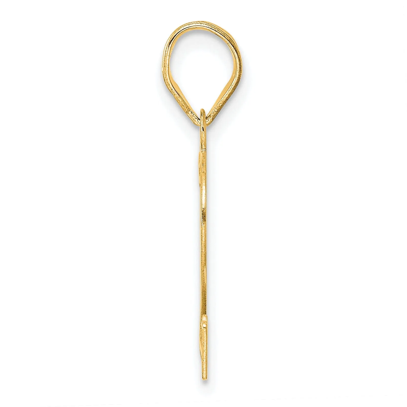 14k Yellow Gold Polished Etched Finish Number 12 Charm Pendant