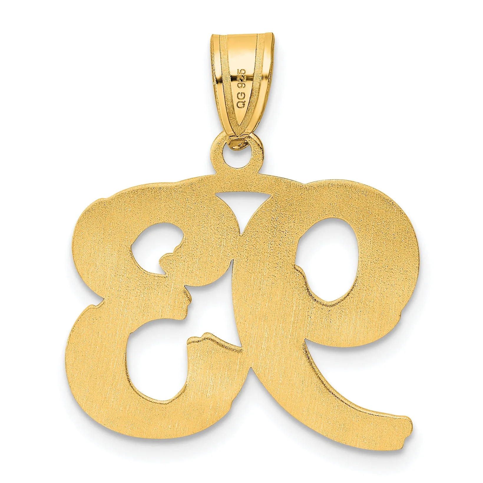 14k Yellow Gold Polished Etched Number 93 Pendant