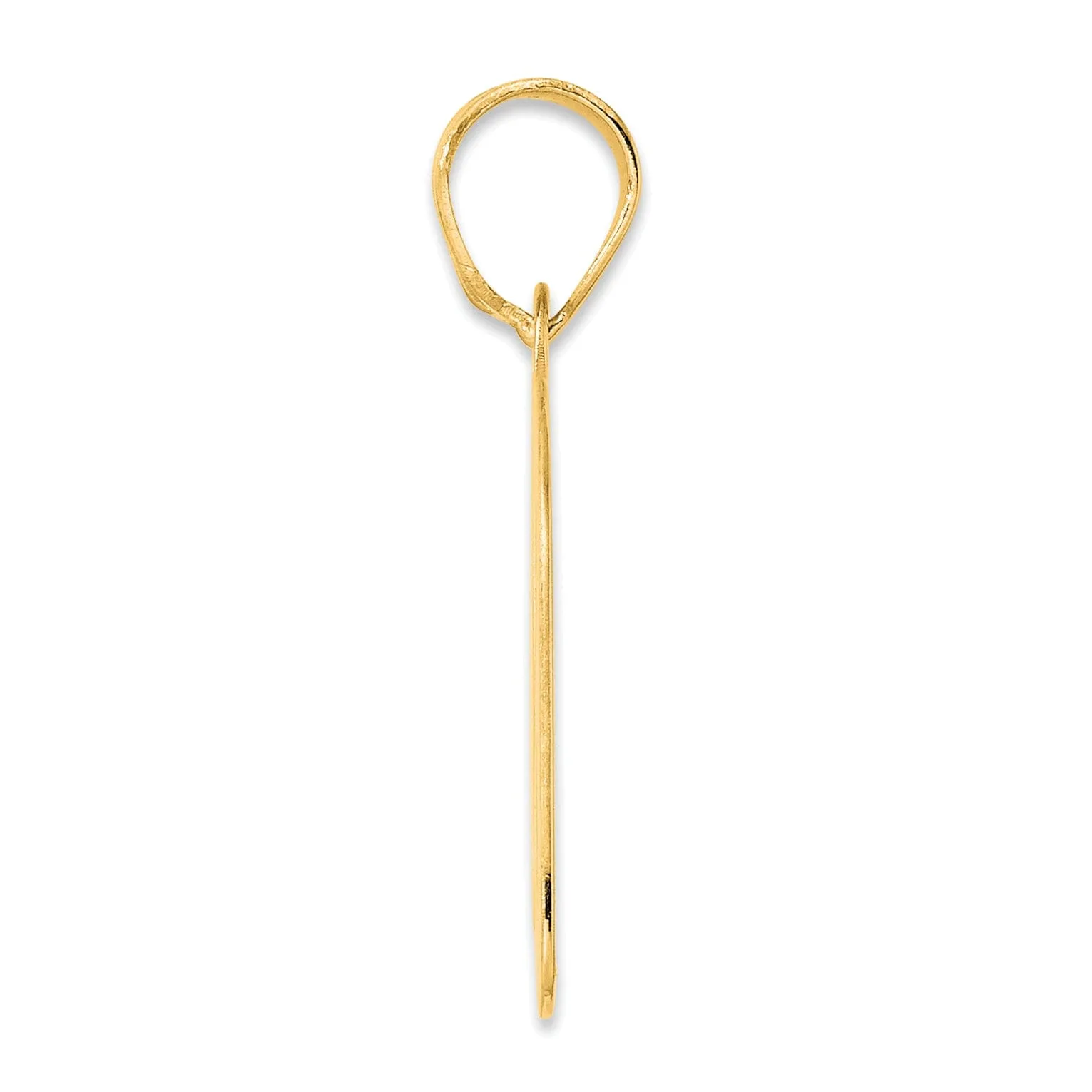 14k Yellow Gold Polished Finish Block Script Design Number 60 Charm Pendant