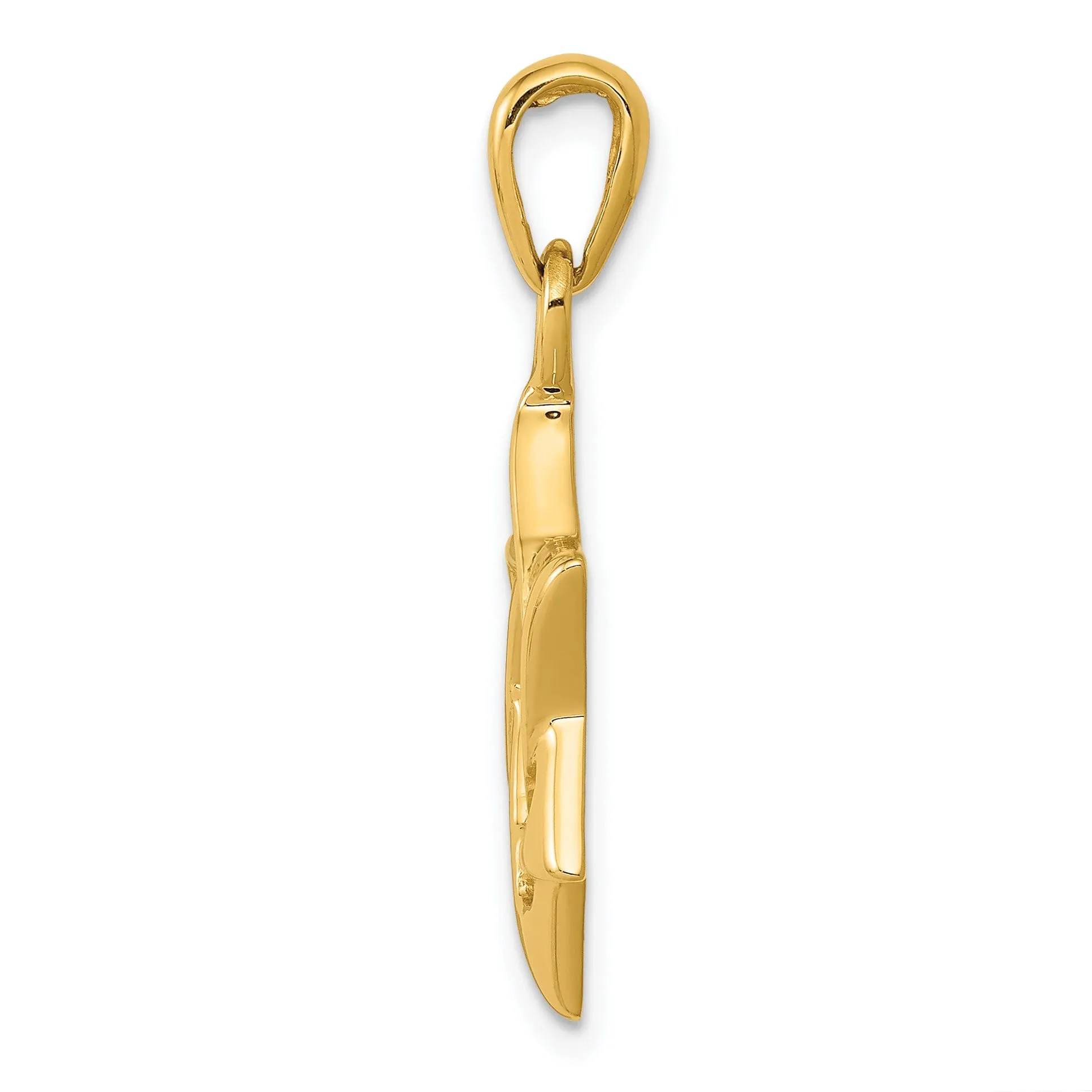 14K Yellow Gold Polished Finish Open Back Star of David Charm Pendant