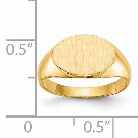 14k Yellow Gold Solid Back Signet Ring