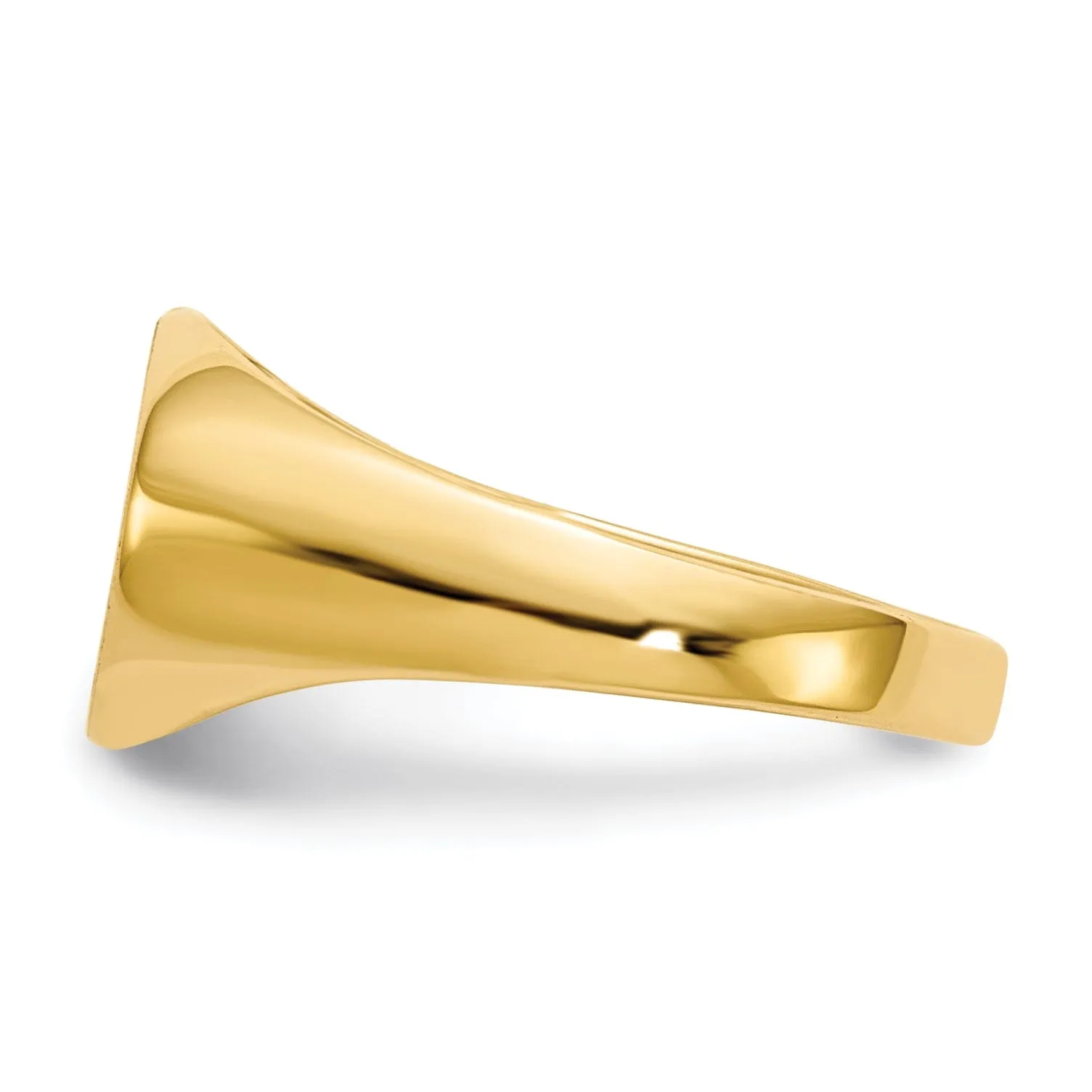 14k Yellow Gold Solid Back Signet Ring