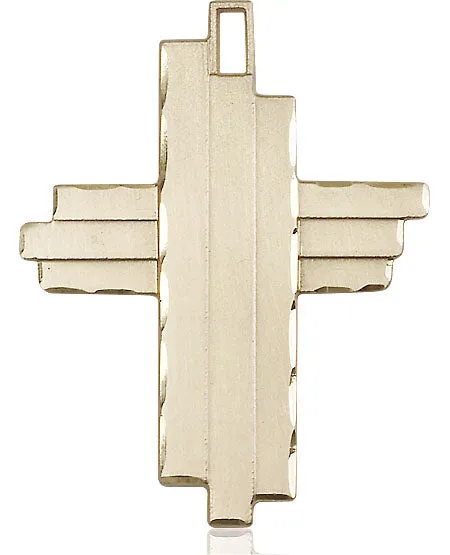 14kt Gold Filled Cross Pendant on a Gold Plate Curb Chain
