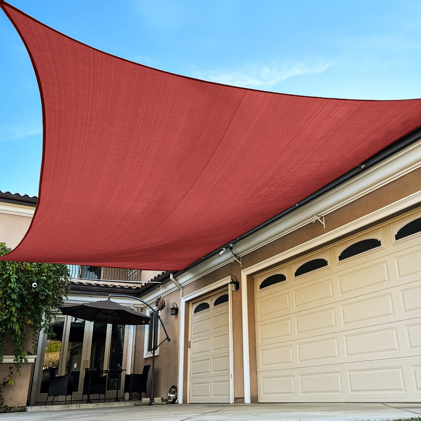 16'x'26' Rectangle Patio Sun Shade Sail（Red Color）