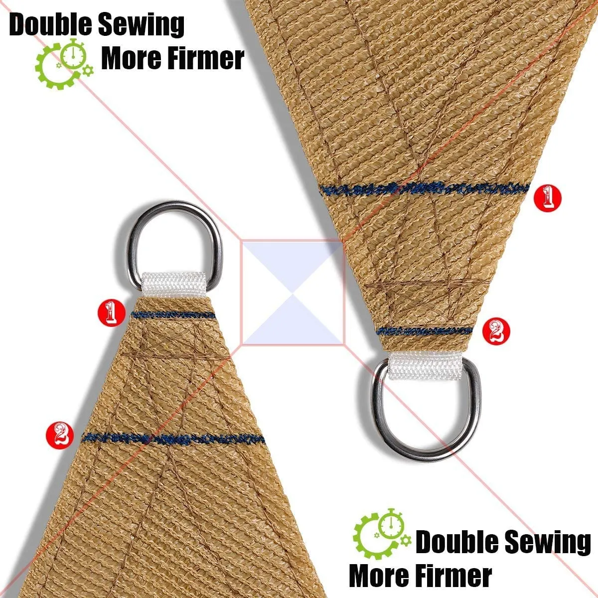 18'x'14' Rectangle Patio Sun Shade Sail（Sand Color）