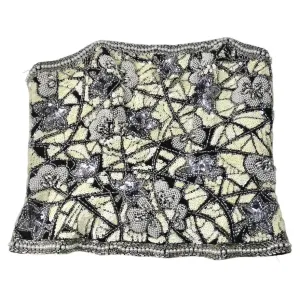 1980s Black Tie Beaded Sequin Bustier
