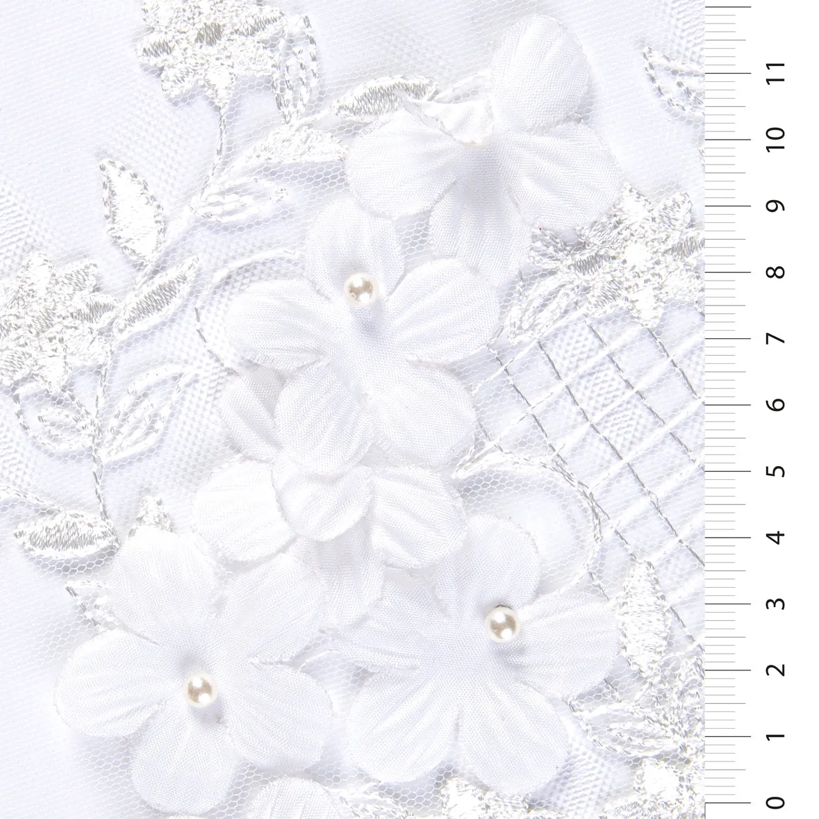 3D Flower Pattern Embroidery Wedding Dress Fabric