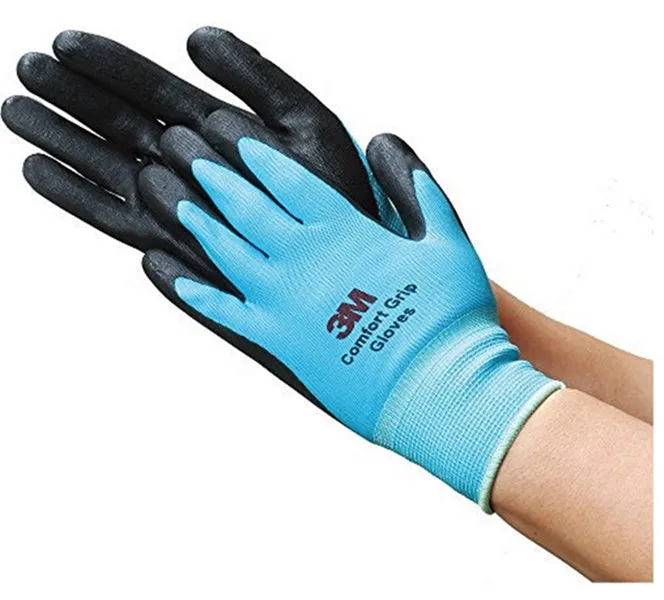 3M Nitrile Work Gloves colored - Foam Coated, Touch Screen, Machine Washable, Lightweight Comfort Gloves 10 Pairs
