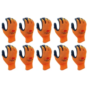 3M Nitrile Work Gloves colored - Foam Coated, Touch Screen, Machine Washable, Lightweight Comfort Gloves 10 Pairs