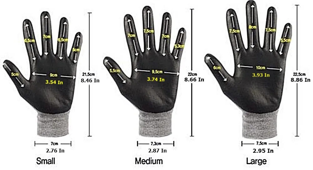 3M Nitrile Work Gloves colored - Foam Coated, Touch Screen, Machine Washable, Lightweight Comfort Gloves 10 Pairs