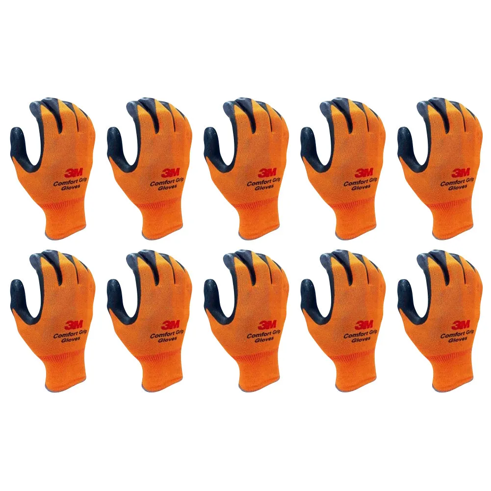 3M Nitrile Work Gloves colored - Foam Coated, Touch Screen, Machine Washable, Lightweight Comfort Gloves 10 Pairs