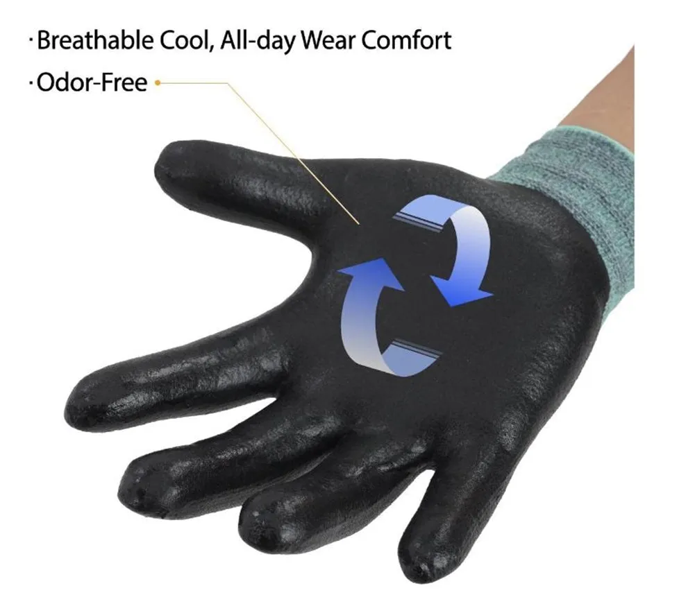 3M Nitrile Work Gloves colored - Foam Coated, Touch Screen, Machine Washable, Lightweight Comfort Gloves 10 Pairs