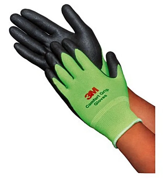 3M Nitrile Work Gloves colored - Foam Coated, Touch Screen, Machine Washable, Lightweight Comfort Gloves 10 Pairs