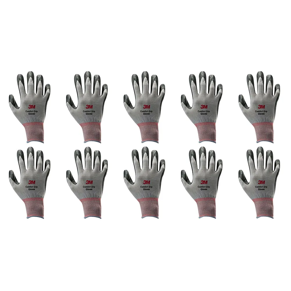 3M Nitrile Work Gloves colored - Foam Coated, Touch Screen, Machine Washable, Lightweight Comfort Gloves 10 Pairs