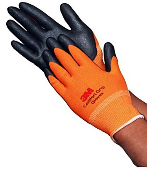 3M Nitrile Work Gloves colored - Foam Coated, Touch Screen, Machine Washable, Lightweight Comfort Gloves 10 Pairs