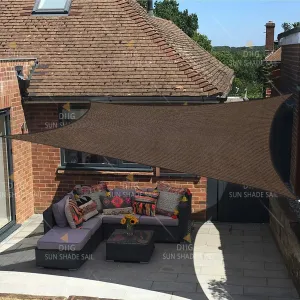 6'x16' Rectangle Patio Sun Shade Sail（Brown Color）