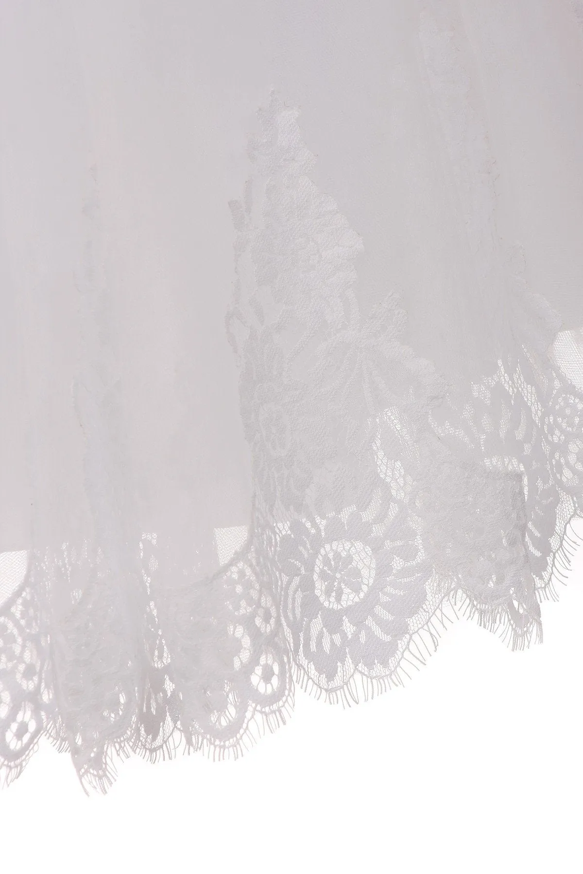 7007- Lace Applique Illusion Bateau Dress