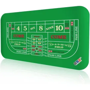 70"x35" Casino Craps Layout Mat with Carrying Bag Non-Slip Rubber