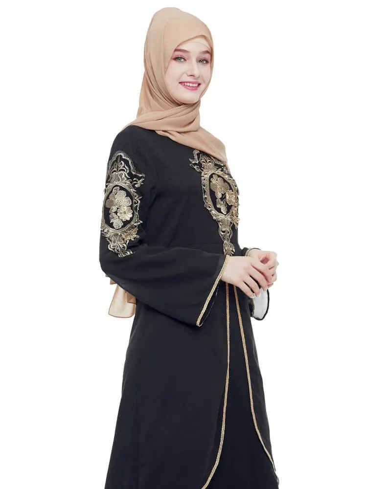 Abaya Embroidered Flower Dress