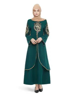 Abaya Embroidered Flower Dress