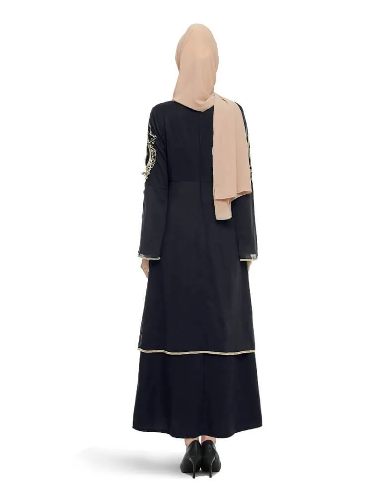 Abaya Embroidered Flower Dress