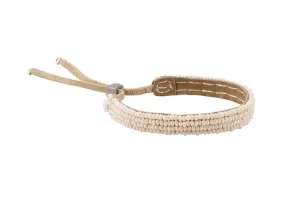 Adjustable Leather Bracelet (Pearl)