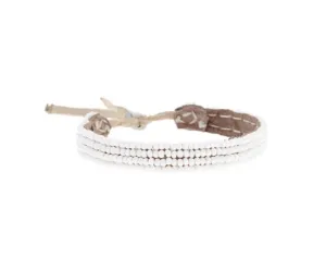 Adjustable Leather Bracelet (White)