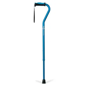 Adjustable Offset Handle Cane with Reflective Strap - 1 Each