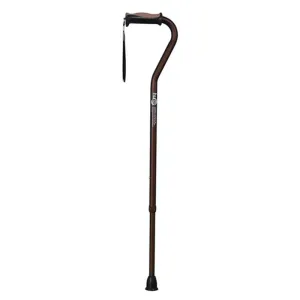 Adjustable Offset Handle Cane with Reflective Strap - 1 Each