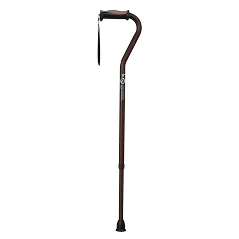 Adjustable Offset Handle Cane with Reflective Strap - 1 Each