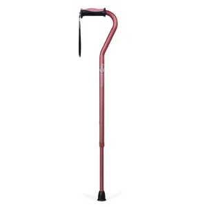Adjustable Offset Handle Cane with Reflective Strap - 1 Each