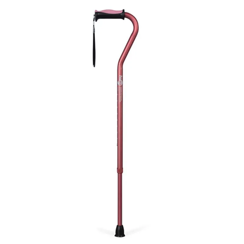Adjustable Offset Handle Cane with Reflective Strap - 1 Each