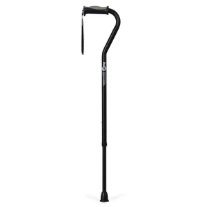 Adjustable Offset Handle Cane with Reflective Strap - 1 Each
