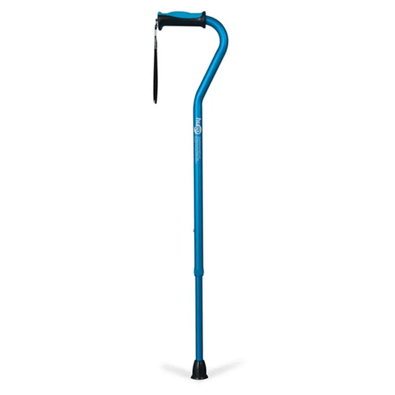 Adjustable Offset Handle Cane with Reflective Strap - 1 Each